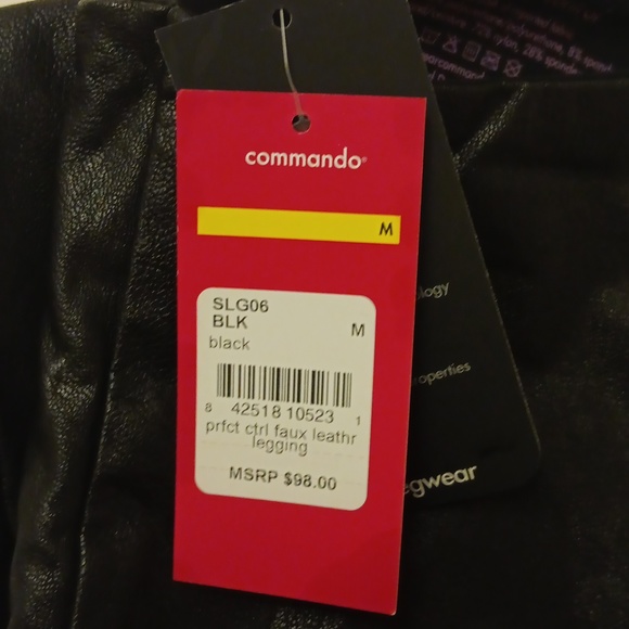Commando Perfect Control Faux Leather Legging sz M - Picture 3 of 3
